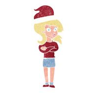 cartoon woman ready for christmas N23