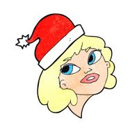 cartoon woman ready for christmas N25