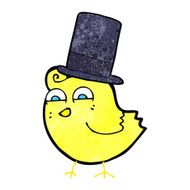 cartoon bird wearing top hat N2