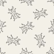 beetle doodle seamless pattern background N2