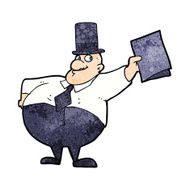 cartoon man wearing top hat N20