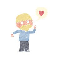 cartoon man talking about love
