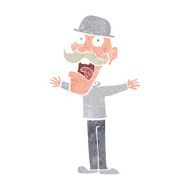 cartoon man wearing bowler hat N10