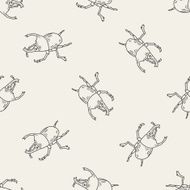 beetle doodle seamless pattern background N4