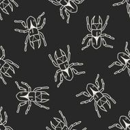 beetle doodle seamless pattern background N5