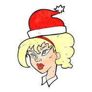 cartoon woman ready for christmas N26