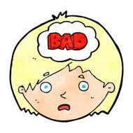 cartoon boy having bad thoughts N2