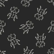 beetle doodle seamless pattern background N6