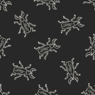 beetle doodle seamless pattern background N7