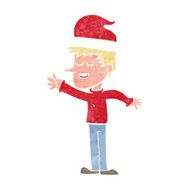 cartoon man ready for christmas N21