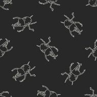 beetle doodle seamless pattern background N9