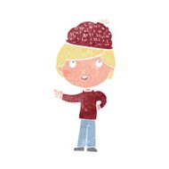 cartoon man wearing winter hat N22
