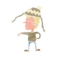cartoon man wearing winter hat N23