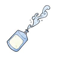 cartoon squirting water bottle