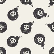 bomb doodle seamless pattern background N3