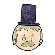 cartoon man wearing top hat N21