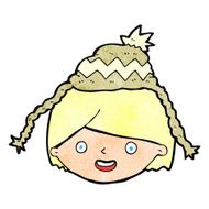 cartoon man wearing winter hat N25