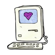 cartoon computer with love heart N2
