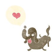 cartoon dog with love heart N2