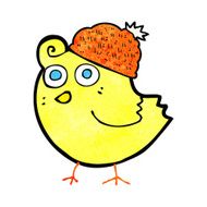 cartoon bird wearing hat N2