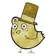 cartoon bird wearing hat N3