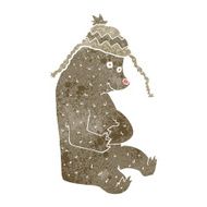 cartoon bear in winter hat