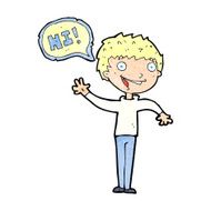 cartoon boy saying hi N2