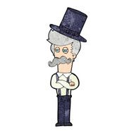 cartoon man wearing top hat N22