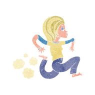 cartoon running woman