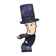 cartoon man wearing top hat N23