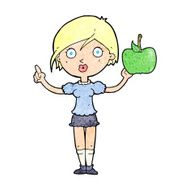 cartoon woman talking about health food N2