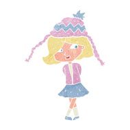 cartoon happy girl wearing hat N2