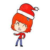 cartoon woman ready for christmas N28