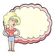 cartoon woman in front of cloud N2