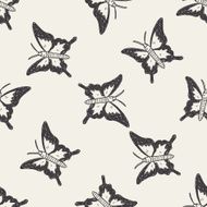 butterfly doodle seamless pattern background N2