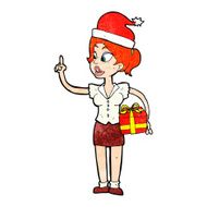 cartoon woman with present N8