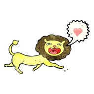 cartoon lion with love heart