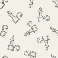 candlestick doodle seamless pattern background