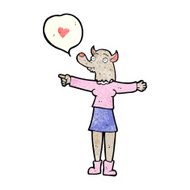 cartoon werewolf woman in love N2