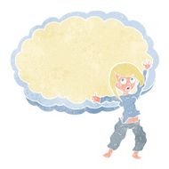 cartoon stressed out woman in front of cloud N2