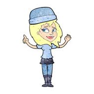 cartoon woman in hat N3