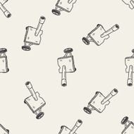 cannon doodle seamless pattern background N4