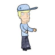 cartoon worried man wearing hat N3