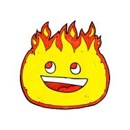 cartoon happy fire