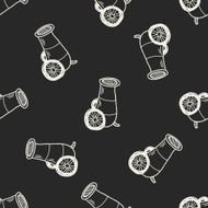 cannon doodle seamless pattern background N6