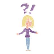 cartoon woman asking question N12