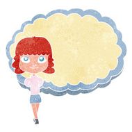 cartoon woman in front of cloud N3