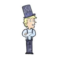 cartoon man wearing top hat N25