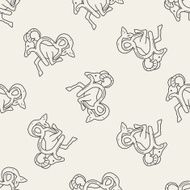 Capricorn Constellation doodle seamless pattern background N3