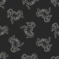 Capricorn Constellation doodle seamless pattern background N4